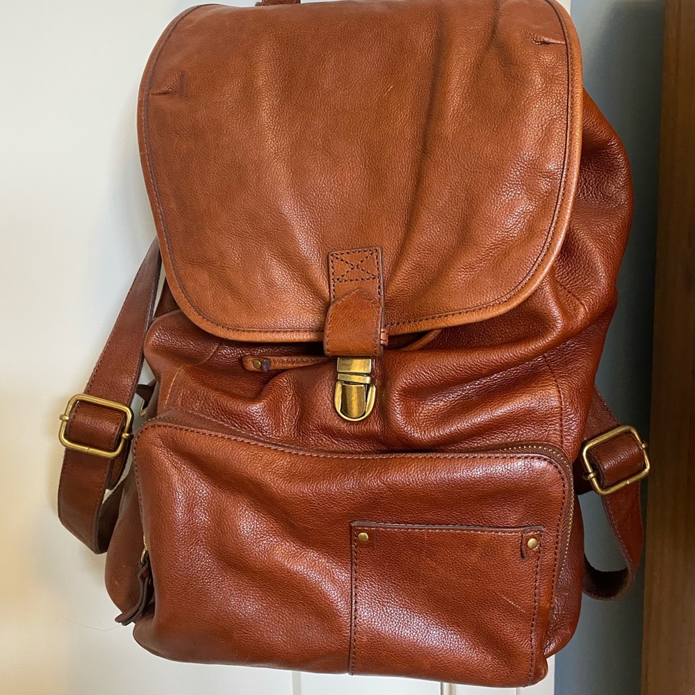 Fossil leather backpack
